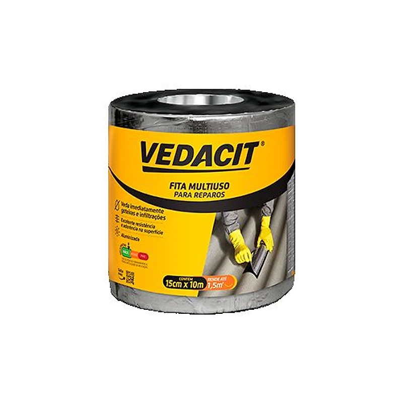 Vedacit Fita Multiuso Adesiva com Alumínio 15cm x 10m — Campinas