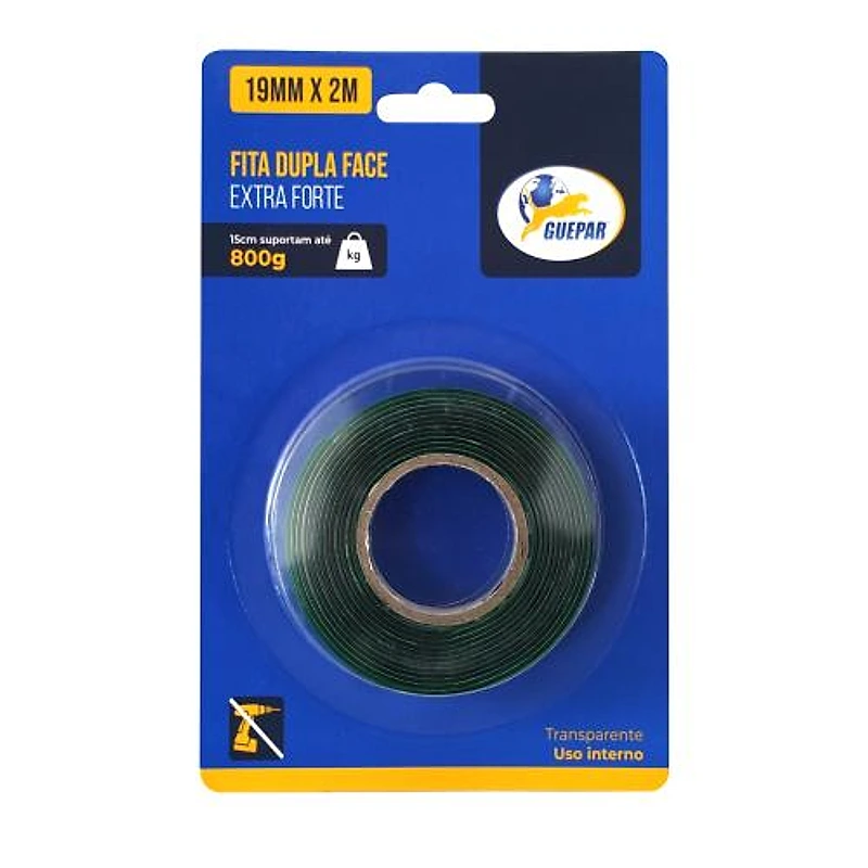 Fita Dupla Face Acrílica Interna 19mm x 2m 800g Guepar 861-43011 — Campinas