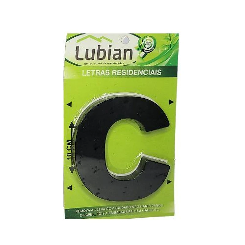 Letra Residencial C ABS Preto Lubian — Campinas
