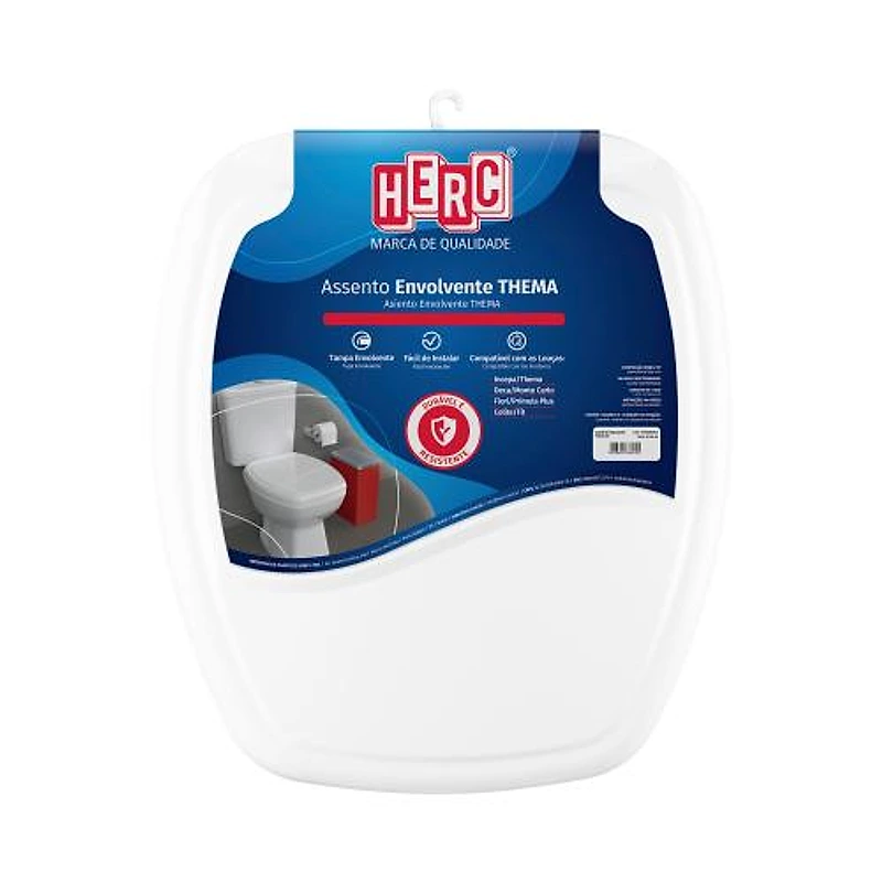 Assento Sanitário Envolvente Retangular Branco Thema Herc — Campinas