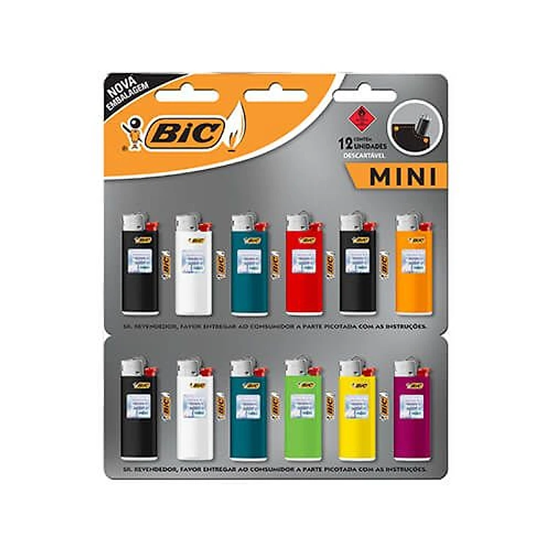 Cartela com Isqueiros Descartáveis Mini J5 Bic 12 Unidades — Campinas