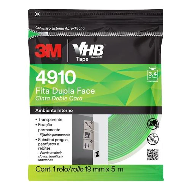 Fita Dupla Face VHB Acrílica 19mm x 5m 3k 3M — Campinas