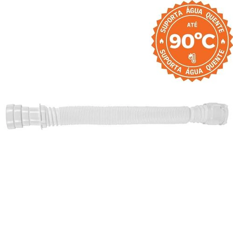 Sifão Flexível Branco Longo em Polipropileno com Anel PVC Astra — Campinas