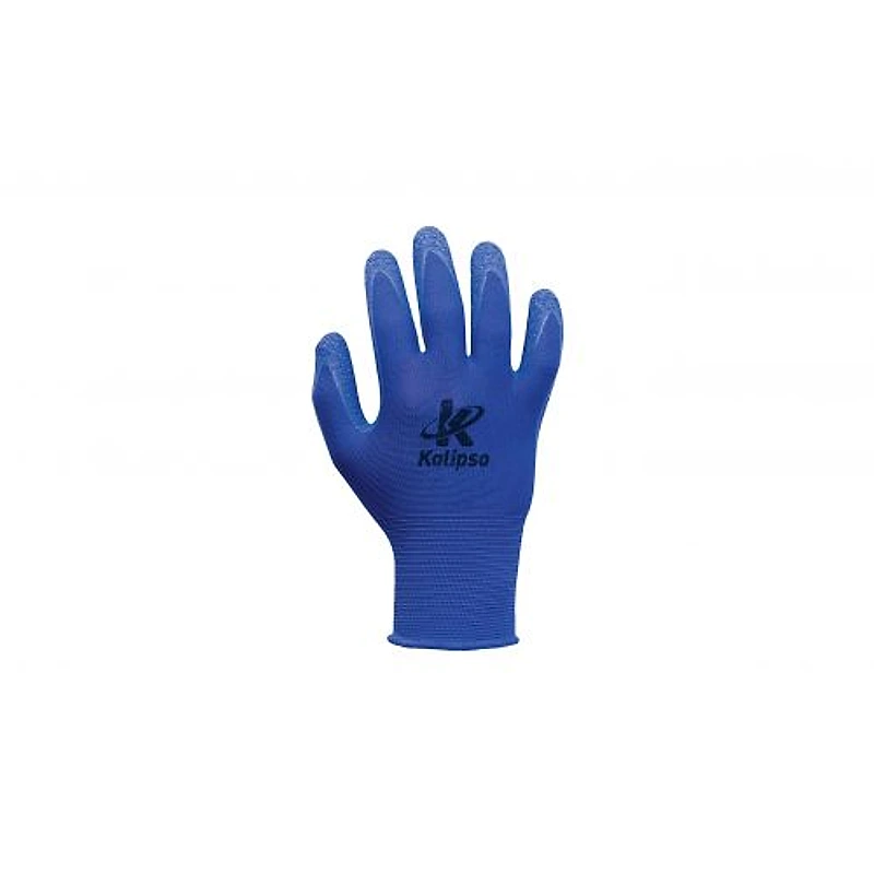 Luva Tricotada Emborrachada Azul Tamanho G Kalipso Blue Flex (Par) — Campinas