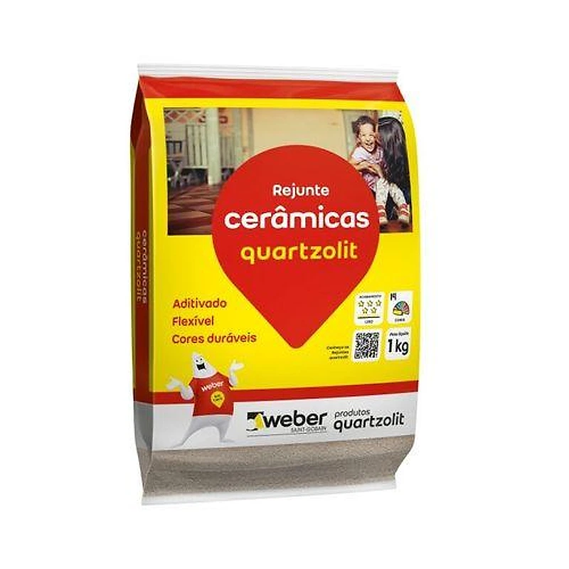 Rejunte para Cerâmica Palha 1kg Quartzolit — Campinas