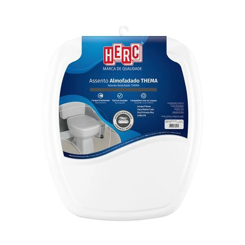Assento Sanitário Almofadado Retangular Branco Thema Herc 2395 — Campinas