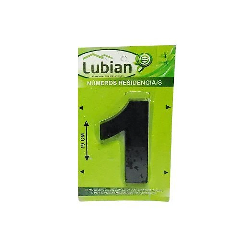 Número Residencial 1 ABS Preto 10cm Lubian — Campinas
