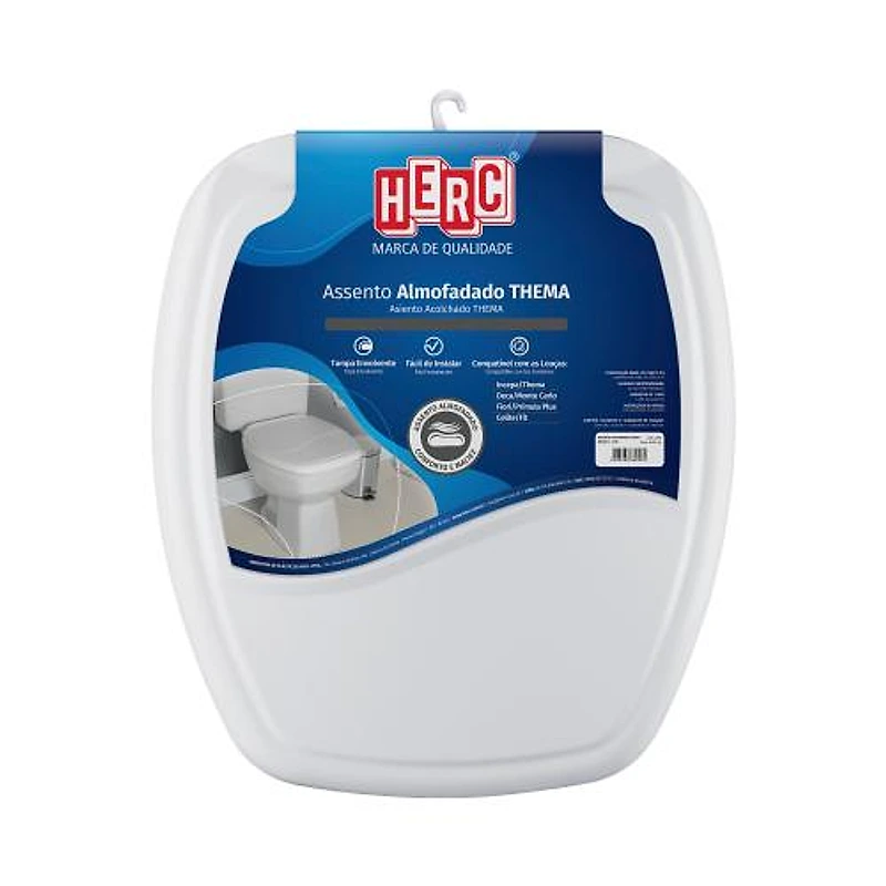 Assento Sanitário Almofadado Retangular Cinza Thema Herc 2396 — Campinas