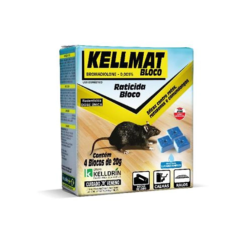 Raticida Bloco 80g 4x20g Kelldrin — Campinas