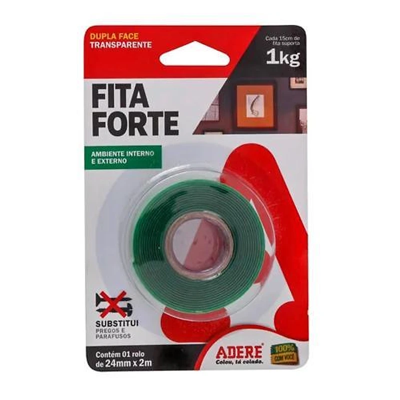 Fita Dupla Face Acrílica Interna/Externa 24mm x 2m 1kg Adere — Campinas
