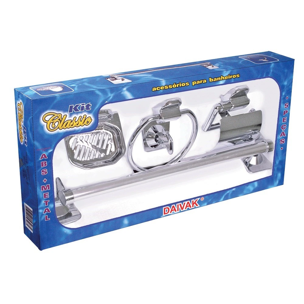 Acessorio Wc Daivak Abs+metal Cromado 5 Pecas Com Ventosa 504 — Campinas