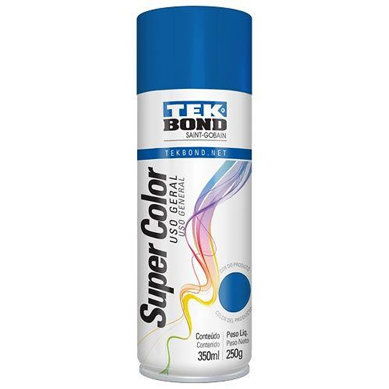 Tinta Spray Supercolor Uso Geral Azul 350ml Tekbond Tek Bond — Campinas